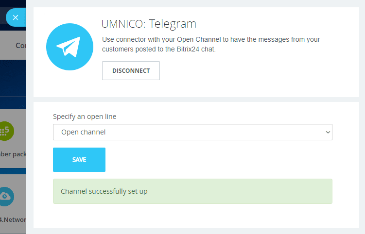 Connecting Umnico & Telegram - Step 2