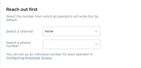 Reach out first settings