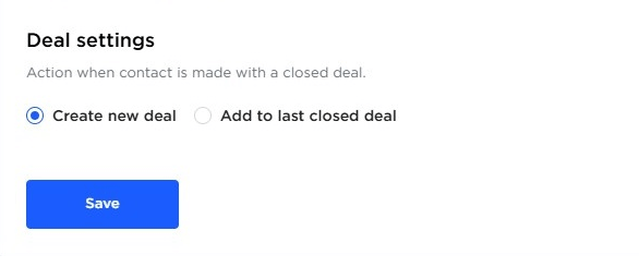 Deal settings