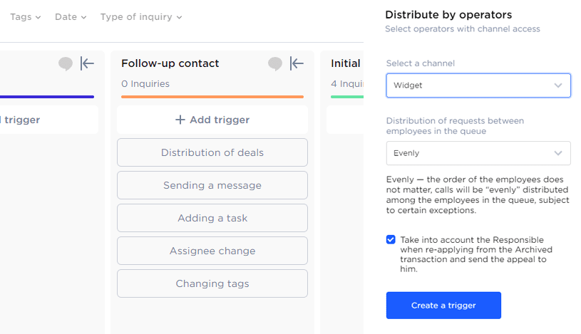 Set up automatic distribution of requests