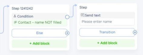 condition blocks in chatbot script