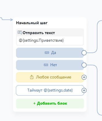 Событие в сценарии чат-бота