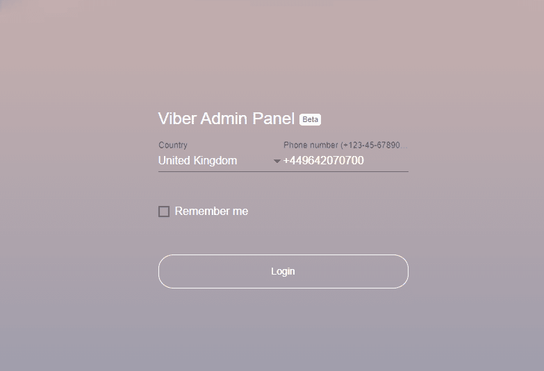 Viber Admin Panel