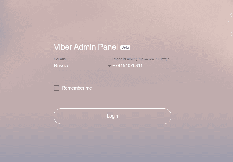 Viber Admin Panel