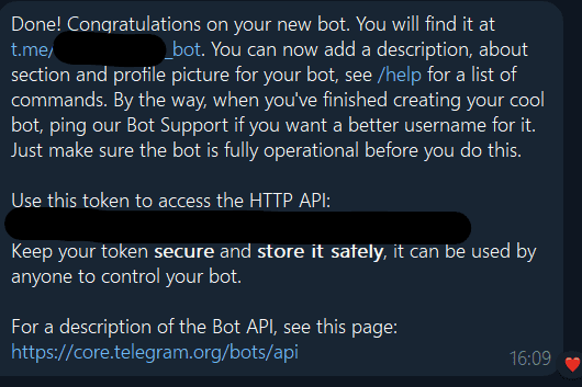 Token API de um bot do Telegram