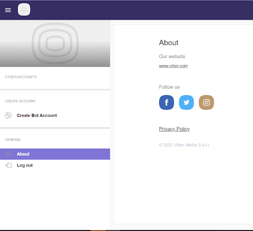 Viber control panel