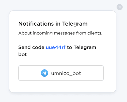 Telegram notification settings