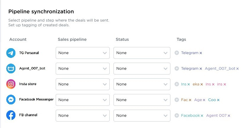 AmoCRM interface