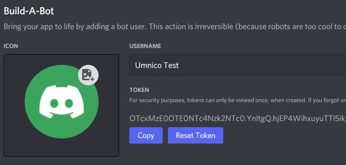 Token de bot en Discord