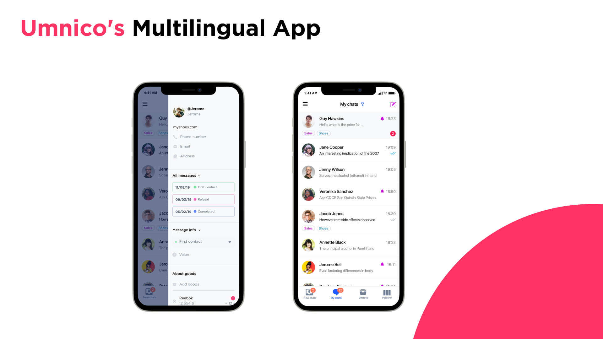 Umnico’s multilingual app