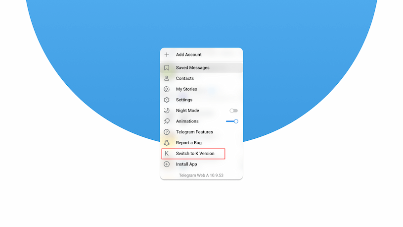 K Version в Telegram Web