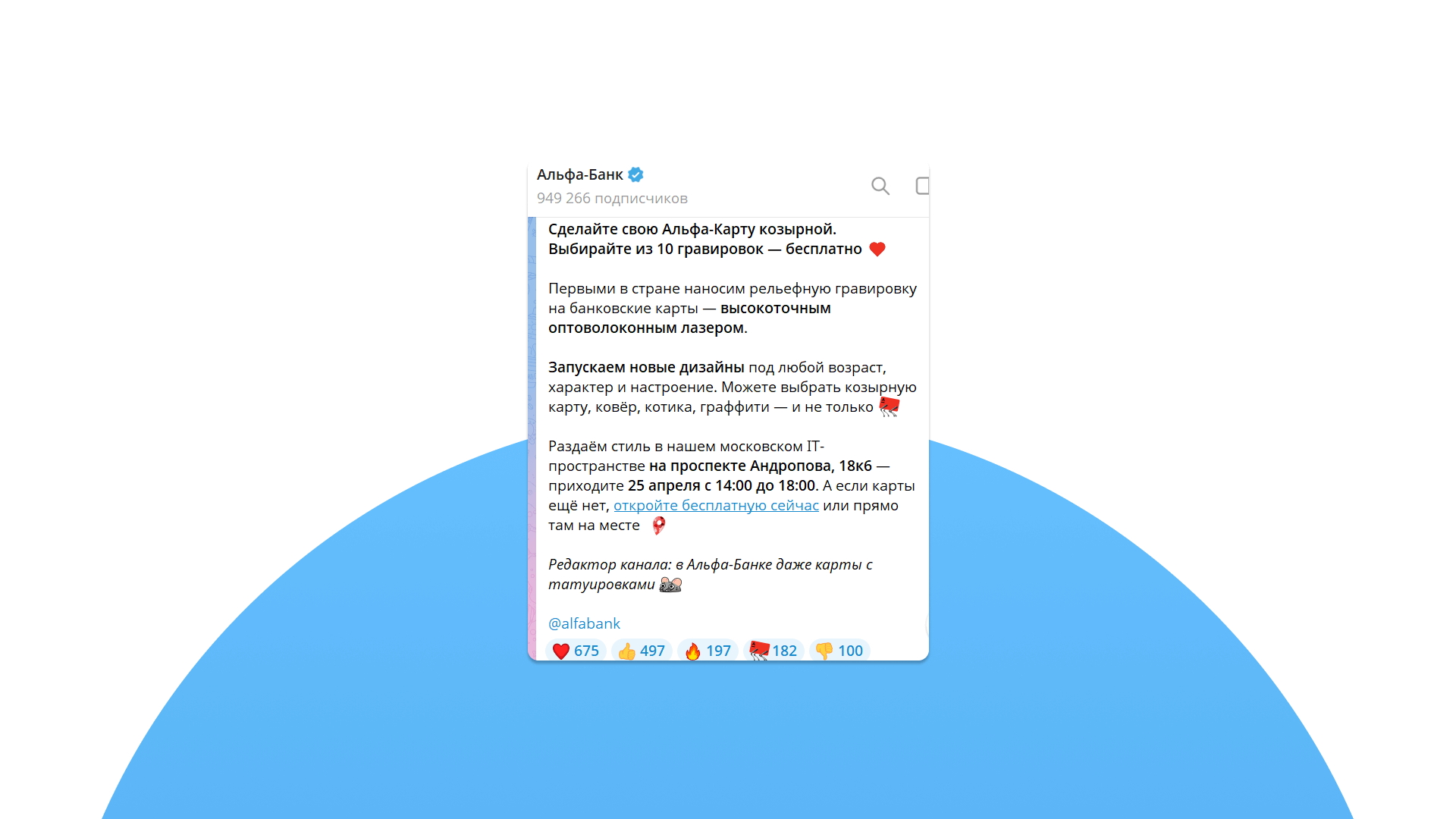 Реклама продуктов бизнеса в Telegram