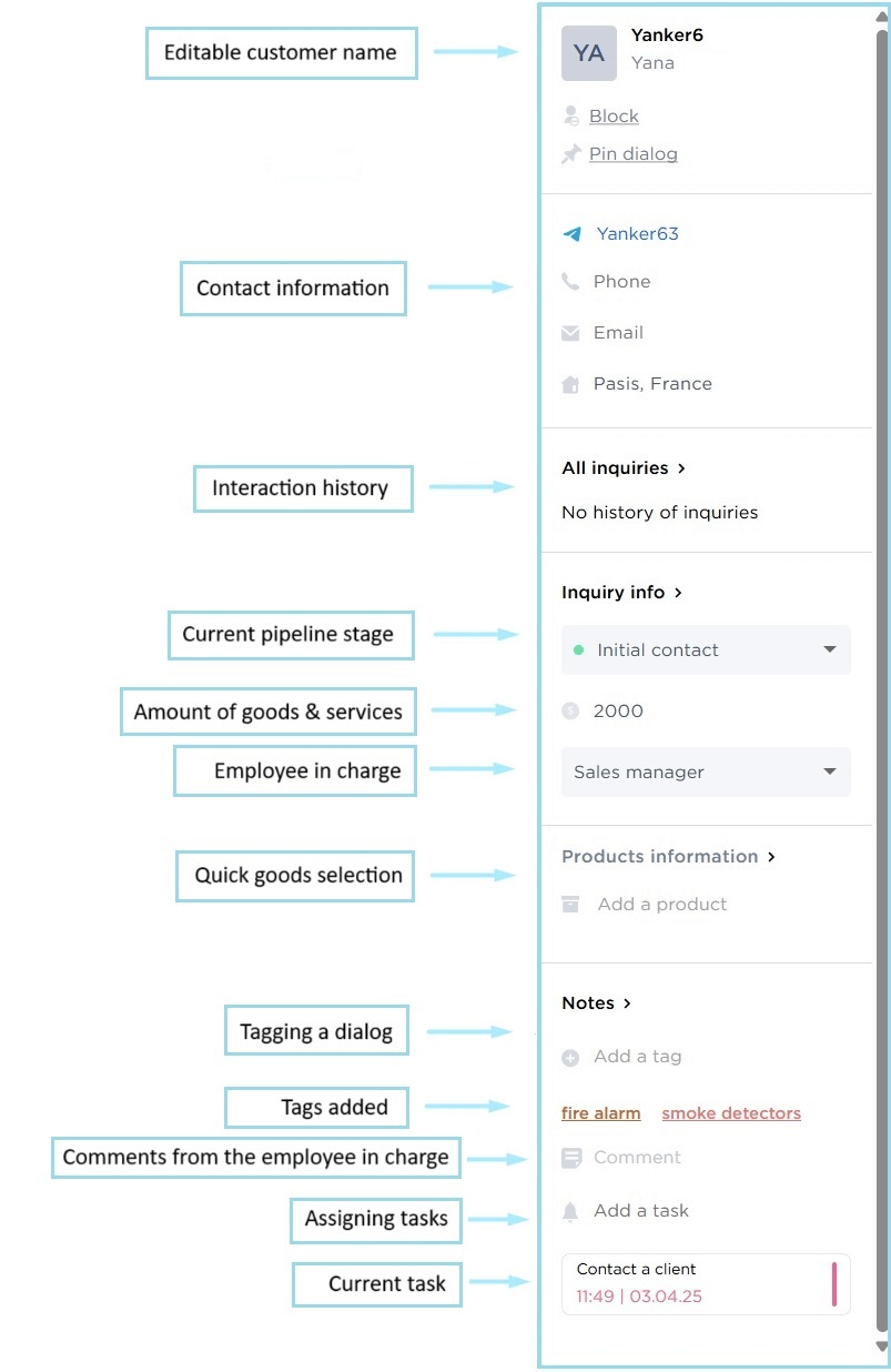 Conversation sidebar details