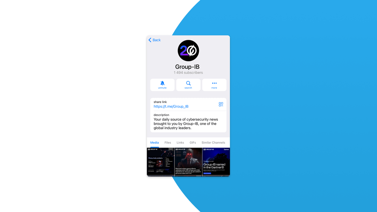 Group-IB Telegram profile