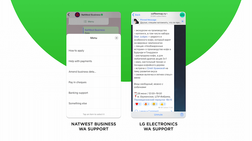 WhatsApp Business customer support examples