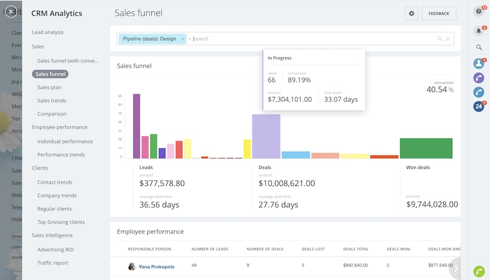 Citations and delivery status in Bitrix24 CRM