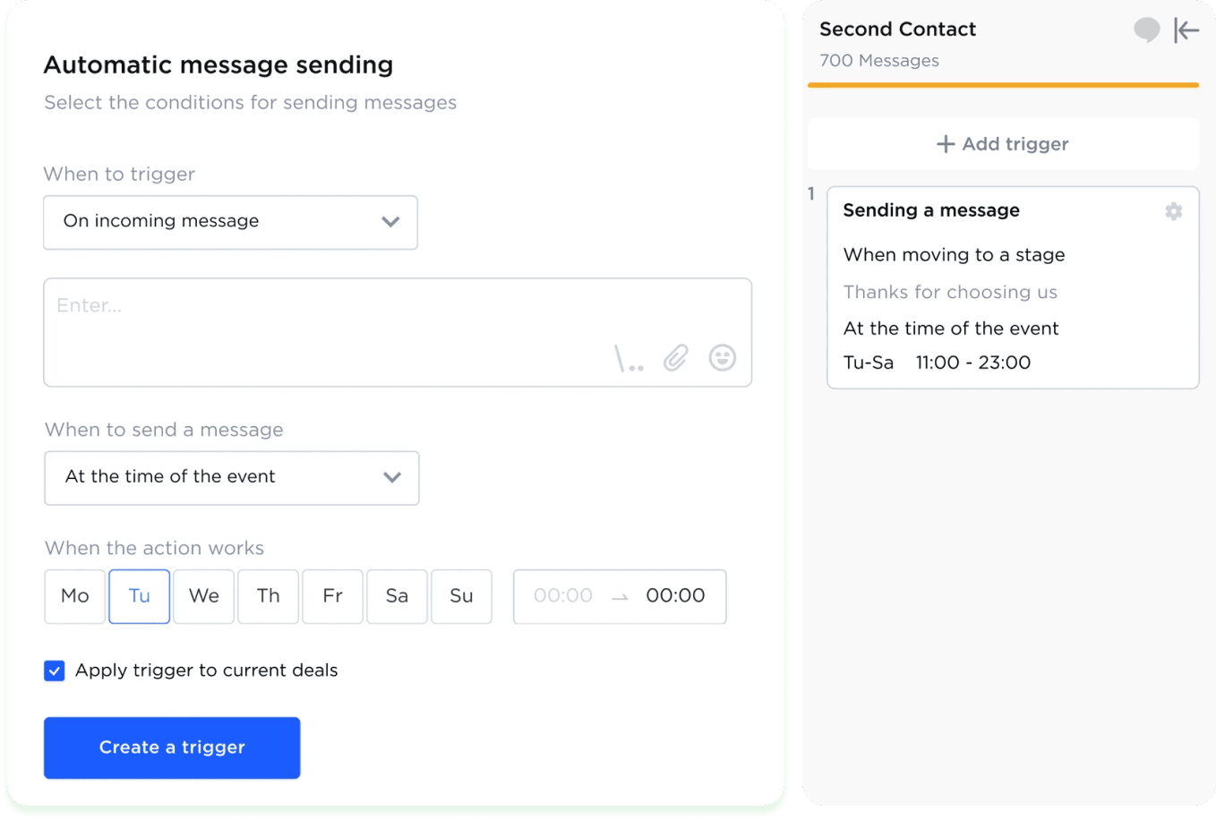 Customizable auto-replies to customer messages in Umnico